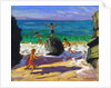 Climbing rocks, Porthmeor beach, St Ives, 2013 by Andrew Macara