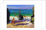 Climbing rocks, Porthmeor beach, St Ives, 2013 by Andrew Macara