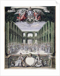 Set design for an unidentified ballet in a garden, taken from a collection entitled 'Menus Plaisirs du Roi' by French School