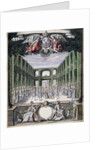 Set design for an unidentified ballet in a garden, taken from a collection entitled 'Menus Plaisirs du Roi' by French School