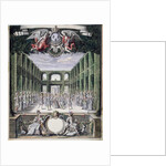 Set design for an unidentified ballet in a garden, taken from a collection entitled 'Menus Plaisirs du Roi' by French School