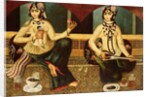 Two harem ladies, Qajar, Persian, c.1811-14 by Persian School