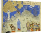 Persian 239 fol.180a Detail: Rustam rescues B?zhan from the pit by Persian School