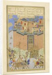 Persian 239 fol.223a The fortress of Gang Dizh attacked with mines by Persian School