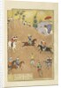 Persian 239 fol.252a Gusht?sp plays polo before the Qaysar by Persian School