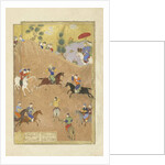 Persian 239 fol.252a Gusht?sp plays polo before the Qaysar by Persian School
