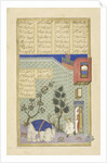 Persian 239 fol.32b Illustration from the 'Shahnama', by Abu'l-Qasim Mansur Firdawsi, 1444 by Persian School