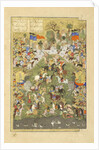 Talhand in battle against his brother by Persian School