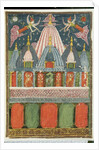 A temple containing an image of Venu-gopala-krishna with two dancing girls performing for the deity, 1823 by Indian School