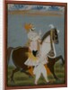 Rawat Bhim Singh of Salumbar riding Nur, 1820 by Indian School