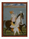 Rawat Bhim Singh of Salumbar riding Nur, 1820 by Indian School