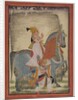 Nobleman of Mewar riding Nur accompanied by a sais on foot, 1820 by Indian School