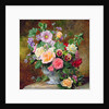 Roses, pansies and other flowers in a vase by Albert Williams