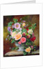 Roses, pansies and other flowers in a vase by Albert Williams