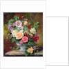 Roses, pansies and other flowers in a vase by Albert Williams