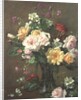 Roses and Gardenias in a glass vase by Albert Williams