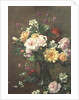 Roses and Gardenias in a glass vase by Albert Williams