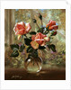 Madame Butterfly Roses in a Glass Vase by Albert Williams