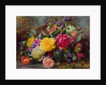 Roses by a Pond on a Grassy Bank by Albert Williams