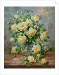 Princess Diana Roses in a Cut Glass Vase by Albert Williams