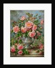 English Elegance Roses in a Silver Vase by Albert Williams