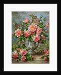 English Elegance Roses in a Silver Vase by Albert Williams