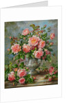 English Elegance Roses in a Silver Vase by Albert Williams