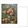 English Elegance Roses in a Silver Vase by Albert Williams