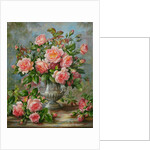 English Elegance Roses in a Silver Vase by Albert Williams