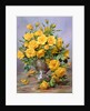 Bright Smile - Roses in a Silver Vase by Albert Williams
