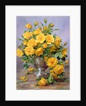 Bright Smile - Roses in a Silver Vase by Albert Williams