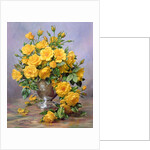 Bright Smile - Roses in a Silver Vase by Albert Williams