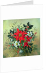 A Christmas arrangement with holly, mistletoe and other winter flowers by Albert Williams