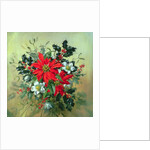 A Christmas arrangement with holly, mistletoe and other winter flowers by Albert Williams