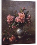 AB/1022 Roses in a Blue and White Vase by Albert Williams