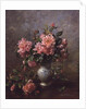 AB/1022 Roses in a Blue and White Vase by Albert Williams