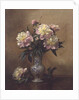 Peonies in a Blue and White Vase by Albert Williams