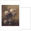 Peonies in a Blue and White Vase by Albert Williams
