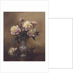 Peonies in a Blue and White Vase by Albert Williams