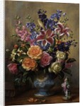 AB250 Still Life of Roses, Lilies and Delphiniums by Albert Williams