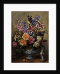 AB250 Still Life of Roses, Lilies and Delphiniums by Albert Williams