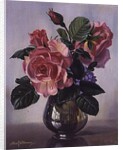 AB/289 Lady Sylvia Roses in a Silver Vase by Albert Williams
