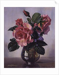 AB/289 Lady Sylvia Roses in a Silver Vase by Albert Williams