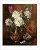 AB/298 White Peonies in a Glazed Victorian Vase by Albert Williams