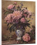 Vase of Peonies and Canterbury Bells by Albert Williams