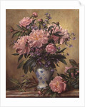 Vase of Peonies and Canterbury Bells by Albert Williams