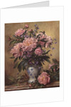 Vase of Peonies and Canterbury Bells by Albert Williams