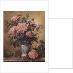 Vase of Peonies and Canterbury Bells by Albert Williams