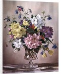 PB/321 Rhododendrons, Azaleas and Columbine in a Glass Vase by Albert Williams