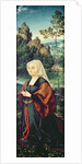 Wife of a donor kneeling by a river by Joos van Cleve